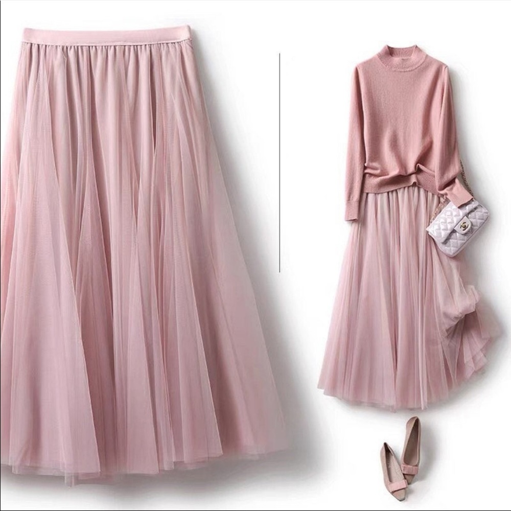 Double layer tulle midi full skirt NWT - Picture 2 of 9